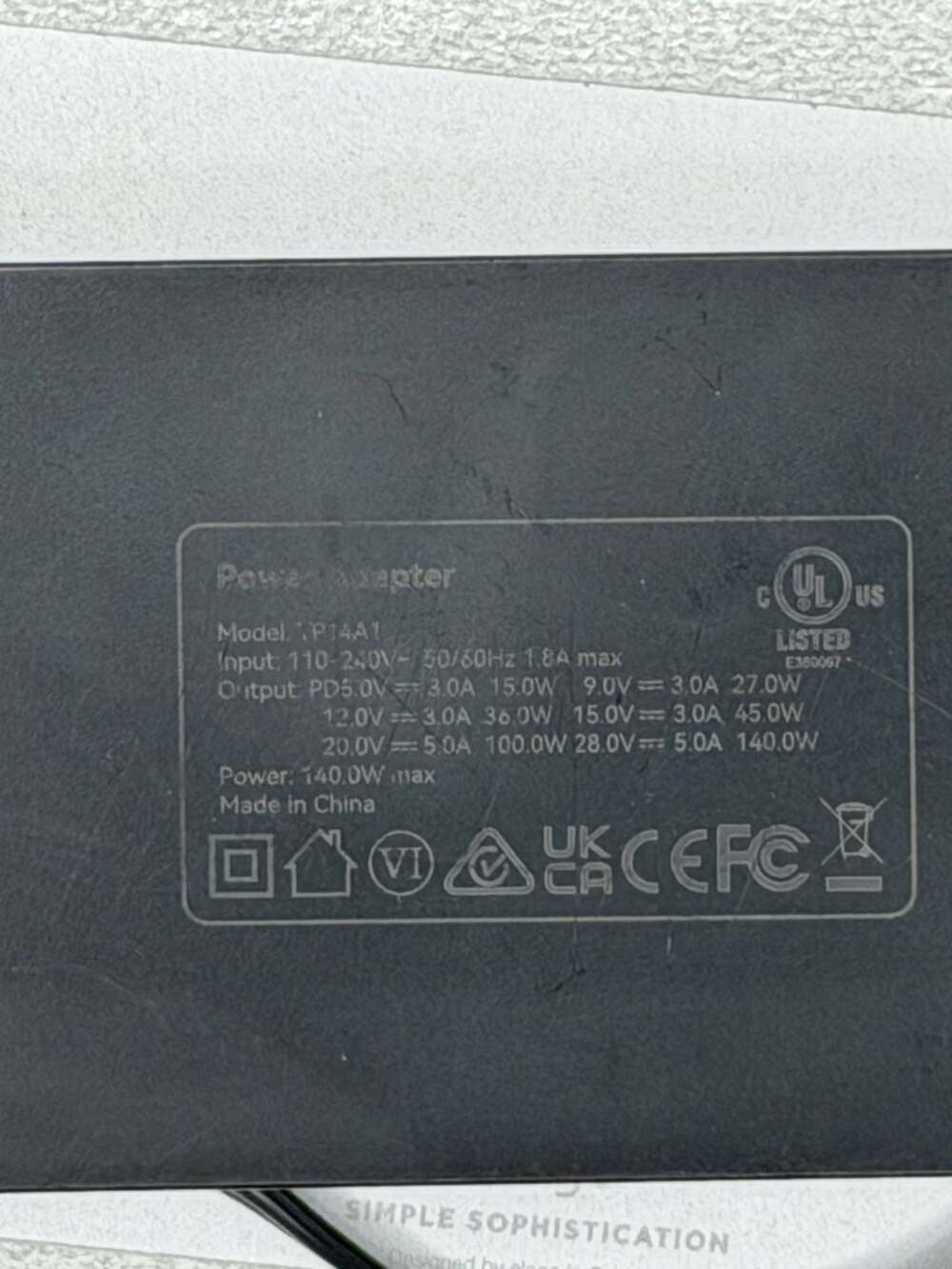 Generic 140W USB-C Power Adapter Model P14A1
